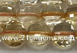 CCB723 15.5 inches 8mm faceted coin citrine gemstone beads