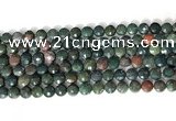 CCB750 15.5 inches 8mm faceted coin Indian bloodstone gemstone beads