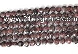 CCB751 15.5 inches 8mm faceted coin red garnet gemstone beads