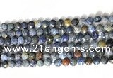 CCB755 15.5 inches 8mm faceted coin blue dumortierite beads