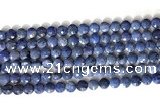 CCB760 15.5 inches 8mm faceted coin blue dumortierite beads