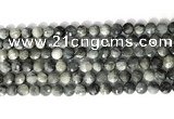 CCB765 15.5 inches 8mm faceted coin eagle eye jasper beads