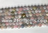 CCB768 15.5 inches 8mm faceted coin morganite gemstone beads