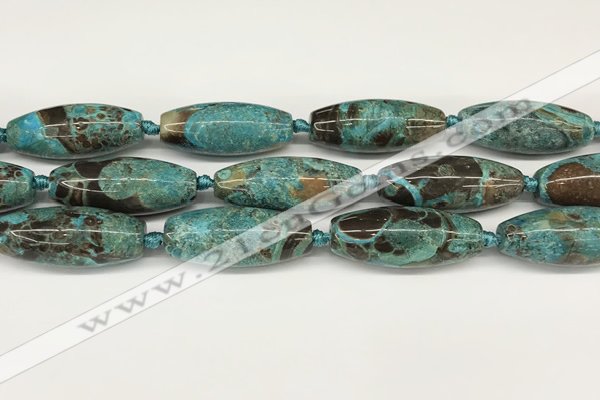 CCB784 15.5 inches 15*38mm - 16*40mm rice ocean agate beads