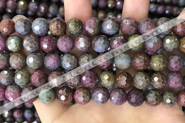 CCB792 15.5 inches 10mm faceted round jasper gemstone beads wholesale