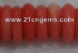 CCB81 15.5 inches 5*13mm roundel pale red coral beads Wholesale