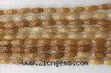 CCB812 15.5 inches 5*12mm rice pink aventurine beads wholesale