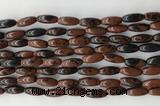 CCB814 15.5 inches 5*12mm rice mahogany obsidian beads wholesale