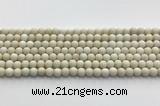 CCB824 15.5 inches 6mm round matte ivory jasper gemstone beads wholesale