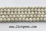 CCB826 15.5 inches 10mm round matte ivory jasper gemstone beads wholesale