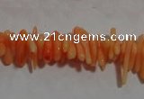 CCB86 15.5 inch 2*8mm irregular branch orange coral beads Wholesale