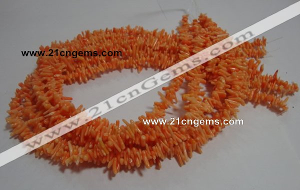 CCB86 15.5 inch 2*8mm irregular branch orange coral beads Wholesale