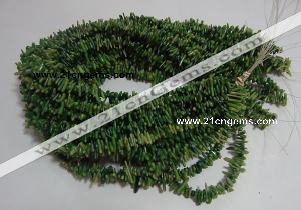 CCB87 15.5 inch 2*8mm irregular branch green coral beads Wholesale