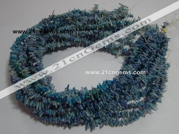 CCB88 15.5 inch 2*8mm irregular branch blue coral beads Wholesale