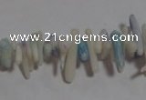 CCB89 15.5 inch 2*8mm irregular branch light blue coral beads