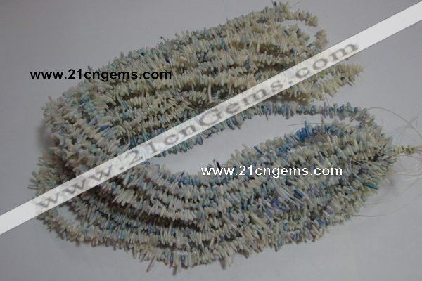 CCB89 15.5 inch 2*8mm irregular branch light blue coral beads