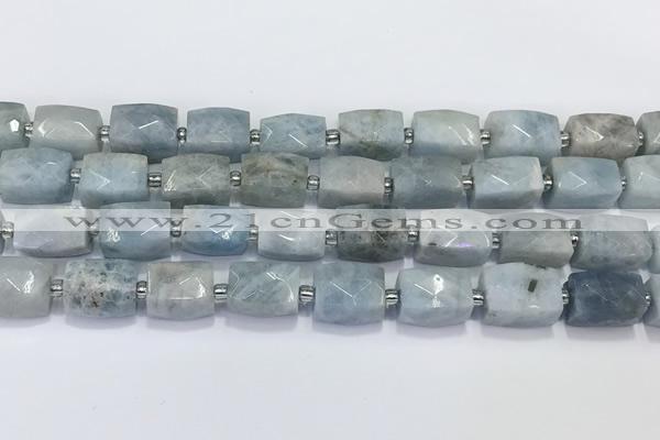 CCB896 11*15mm-12*16mm faceted cuboid aquamarine beads wholesale