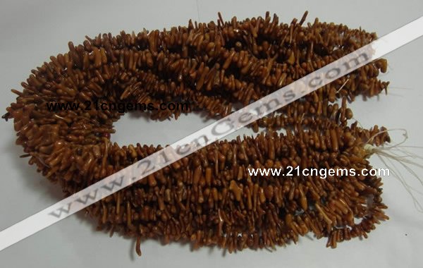 CCB90 15.5 inch 2*8mm irregular branch coffee coral beads Wholesale