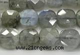 CCB901 15.5 inches 6*6mm faceted square labradorite beads