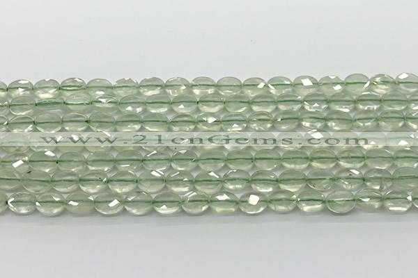 CCB916 15.5 inches 6*8mm faceted oval prehnite beads