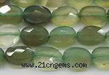 CCB917 15.5 inches 6*8mm faceted oval green agate beads