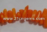 CCB92 15.5 inch 4*11mm irregular branch yellow coral chip beads