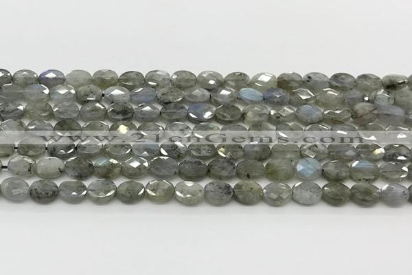 CCB927 15.5 inches 6*8mm faceted oval labradorite beads