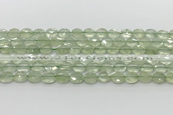 CCB936 15.5 inches 8*10mm faceted oval prehnite beads