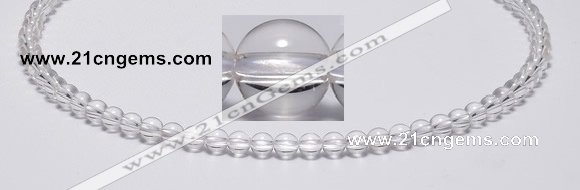 CCC01 15 inches 6mm round white crystal beads Wholesale