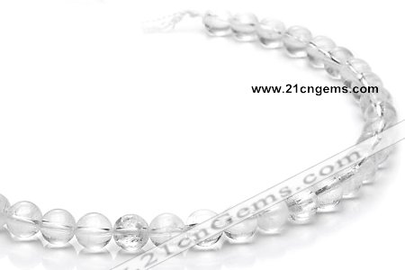 CCC07 15.5 inches 10mm round white crystal beads Wholesale