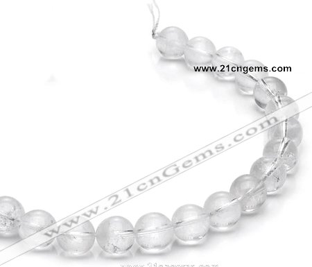 CCC09 15.5 inches 14mm round white crystal beads Wholesale