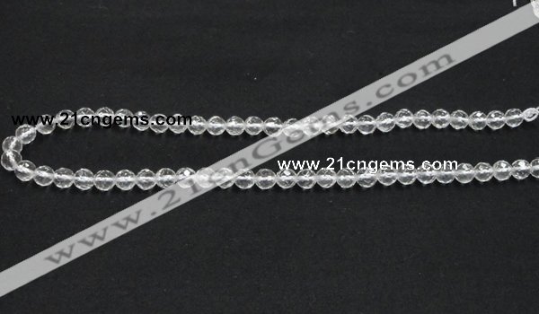 CCC207 15.5 inches 6mm faceted round grade AB natural white crystal beads