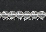 CCC208 15.5 inches 8mm faceted round grade AB natural white crystal beads