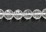 CCC209 15.5 inches 10mm faceted round grade AB natural white crystal beads