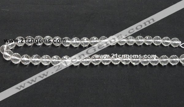 CCC209 15.5 inches 10mm faceted round grade AB natural white crystal beads