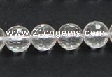 CCC210 15.5 inches 12mm faceted round grade AB natural white crystal beads