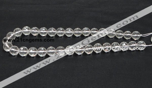 CCC210 15.5 inches 12mm faceted round grade AB natural white crystal beads