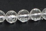 CCC211 15.5 inches 14mm faceted round grade AB natural white crystal beads