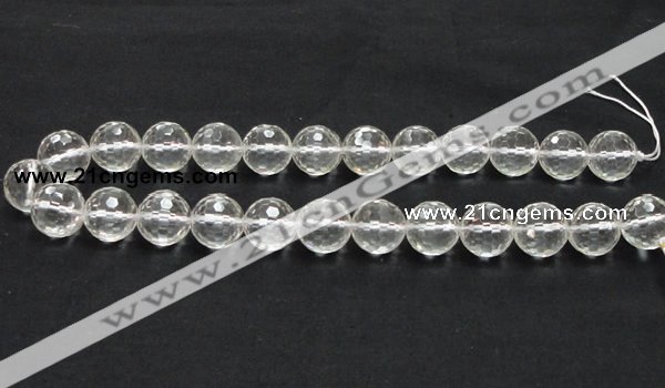 CCC212 15.5 inches 16mm faceted round grade AB natural white crystal beads
