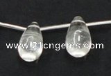 CCC214 15.5 inches 12*22mm teardrop grade AB natural white crystal beads