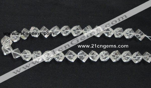 CCC215 15.5 inches 10*10mm cubic grade AB natural white crystal beads