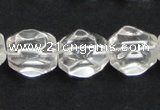 CCC216 13*18mm faceted nugget grade AB natural white crystal beads