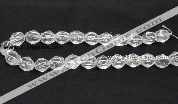 CCC216 13*18mm faceted nugget grade AB natural white crystal beads