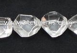 CCC218 20*22mm faceted nugget grade AB natural white crystal beads