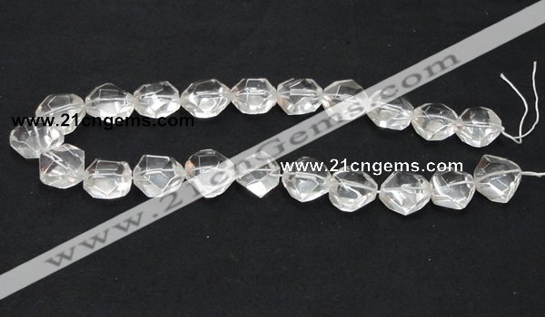 CCC218 20*22mm faceted nugget grade AB natural white crystal beads