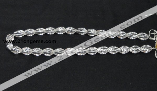 CCC219 8*12mm twisted rice grade AB natural white crystal beads