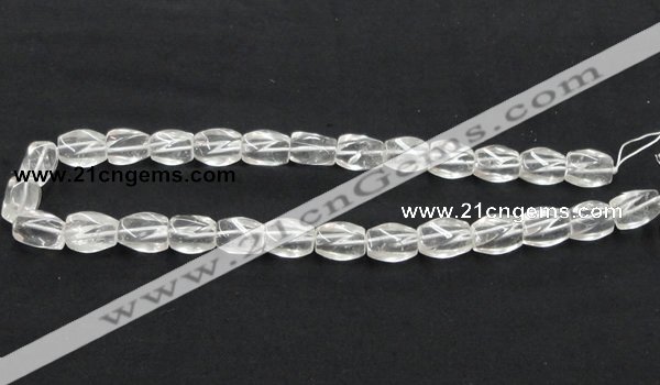 CCC221 10*15mm twisted oval grade AB natural white crystal beads