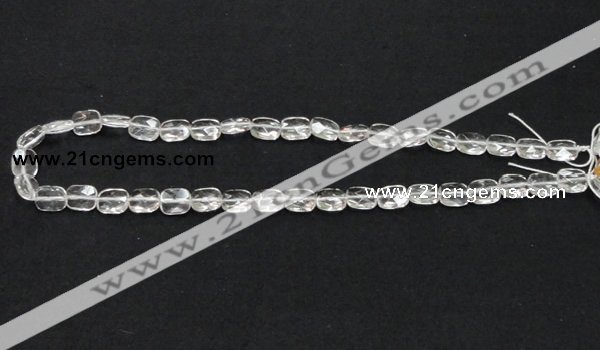 CCC224 8*10mm faceted rectangle grade AB natural white crystal beads