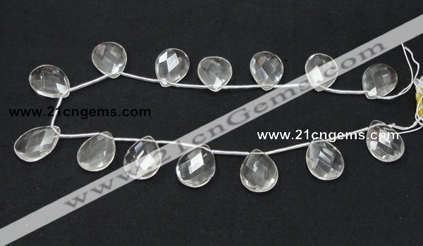 CCC227 18*25mm briolette grade AB natural white crystal beads