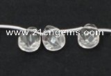 CCC228 10*14mm briolette grade AB natural white crystal beads